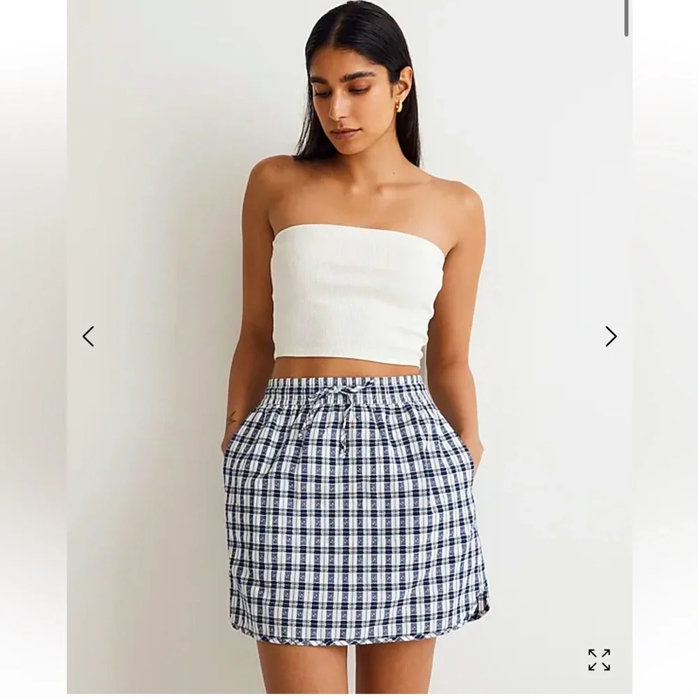 Madewell Curved-Hem Mini Skirt in Plaid, NWT! Size M - Picture 1 of 13